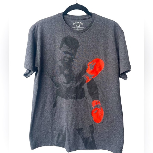 Muhammad Ali Shirt Mens Large Boxing Gloves Graphic Tee T-Shirt Polyester Blend - Picture 1 of 3